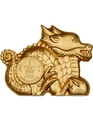 Mongolia 2024 1000 Togrog GREAT GILDED DRAGON Lunar Collection 1 Oz Silver Coin CIT Smartminting®