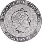 Niue 2022 $5 HARRY POTTER AND THE PHILOSOPHERS STONE 2 Oz Coloured Antique Silver Coin