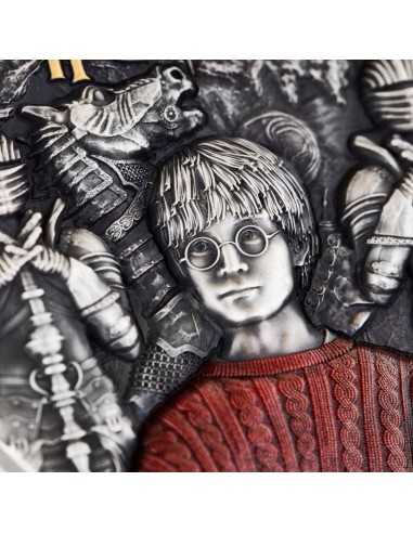 Niue 2022 $5 HARRY POTTER AND THE PHILOSOPHERS STONE 2 Oz Coloured Antique Silver Coin