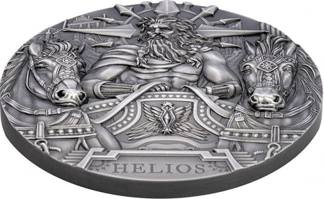 Cook Islands 2022 $20 HELIOS Gods of The World 3 Oz Antique Silver Coin