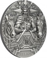 Cook Islands 2022 $20 HELIOS Gods of The World 3 Oz Antique Silver Coin
