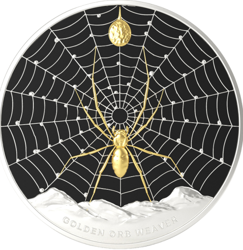 Pitcairn Islands 2026 $5 Golden Orb Weaver 1 oz .999 Silver Reverse