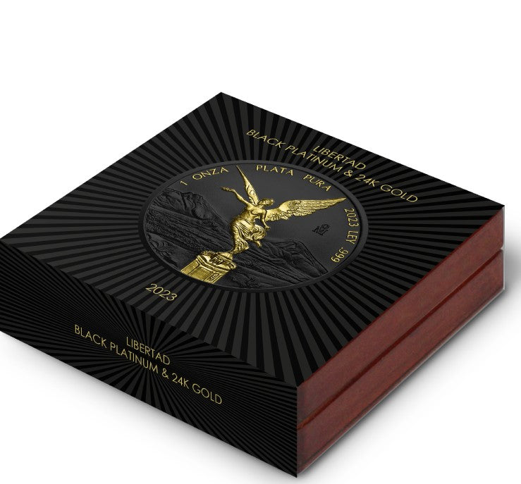 Mexico 2023 Libertad 1 Onza .999 Silver Black Platinum & 24k Gold