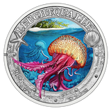 Republic of Austria 2022 3 Euro MAUVE STINGER- Luminous Marine Life Series (Glows under UV Light)