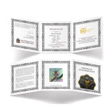 2025 Maltese Ox 2 oz Silver rhuthenium coin certificate of authenticity back and front of three panes per side.