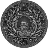 Cameroon 2023 2000 Francs Medusa- The Great Greek Mythology 2 Oz Antique Silver Coin 500 Minted