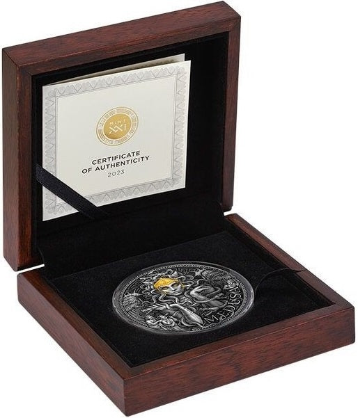 Cameroon 2023 2000 Francs Medusa- The Great Greek Mythology 2 Oz Antique Silver Coin 500 Minted