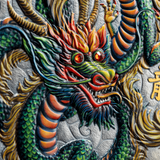 Niue 2024 $10 POWER OF GREEN DRAGON 5 oz .999 Coloured Antique Silver Coin