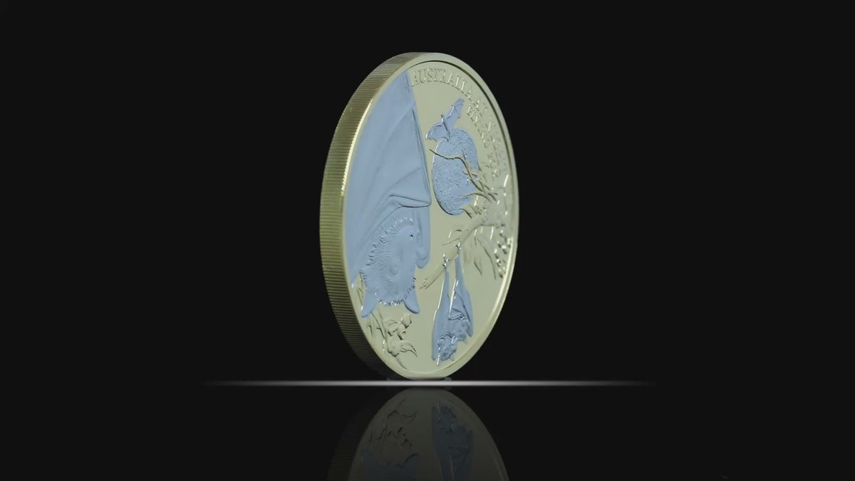 Niue 2023 $1 Australia at Night Flying Fox 1oz .9999 Gold Proof Coin 150 Mintage