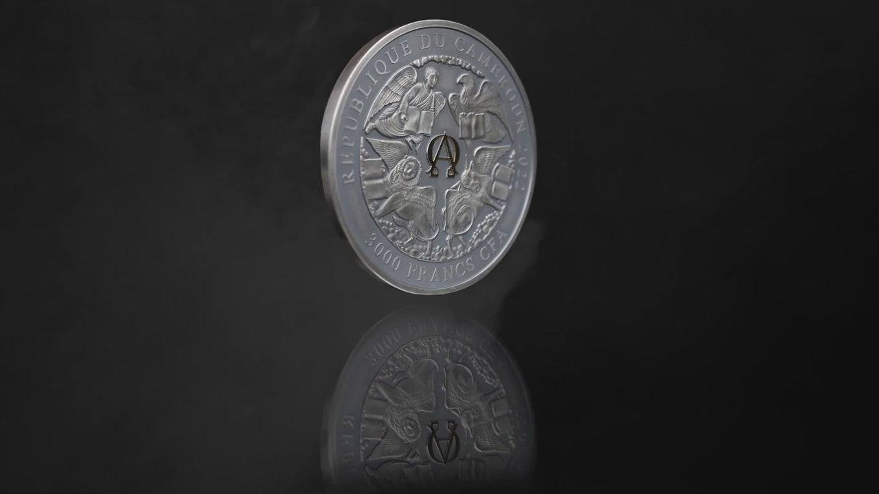 Cameroon 2022 3000 Francs WHORE OF BABYLON Apocalypse 3 Oz Silver Coin Video  FORTYMILLION