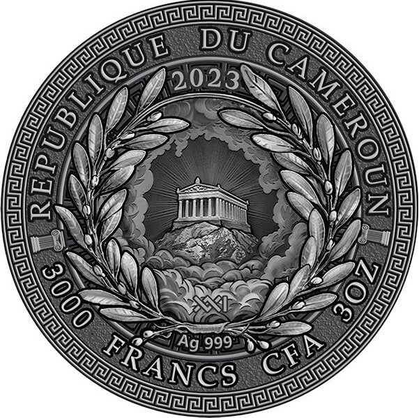 Cameroon 2023 3000 Francs Prometheus- The Great Greek Mythology 3 Oz Antique Silver Coin  333 Minted