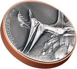 Vanuatu 2023 10 Vatu Giant Pteranodon Double .999 Silver Antique Finish Coin 145gm Copper Core