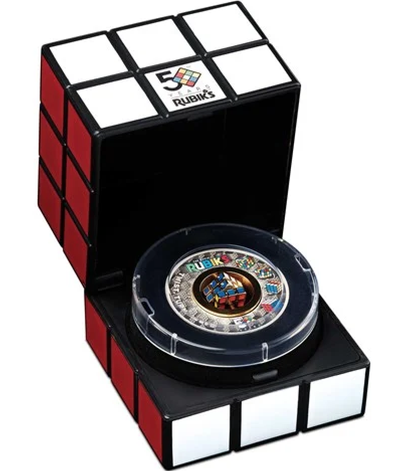 Australia 2024 $2 Rubik Cube 50th Anniversary  2oz .9999 Silver Antiqued 24k Gold Plated Coloured Coin Perth Mint