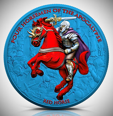 2024 Four Horsemen of the Apocalypse Red Horse – Space Blue 1 oz .999 Silver Coin