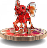 Canada 2022 $5 RED ELEPHANT Murano Glass Series Maple Leaf 1 oz .9999 Colourised Silver