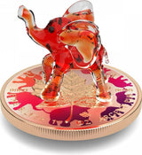 Canada 2022 $5 RED ELEPHANT Murano Glass Series Maple Leaf 1 oz .9999 Colourised Silver