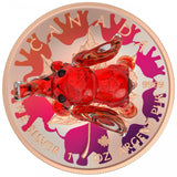 Canada 2022 $5 RED ELEPHANT Murano Glass Series Maple Leaf 1 oz .9999 Colourised Silver