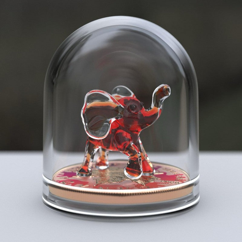 Canada 2022 $5 RED ELEPHANT Murano Glass Series Maple Leaf 1 oz .9999 Colourised Silver