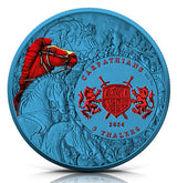 2024 Four Horsemen of the Apocalypse Red Horse – Space Blue 1 oz .999 Silver Coin