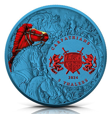 2024 Four Horsemen of the Apocalypse Red Horse – Space Blue 1 oz .999 Silver Coin