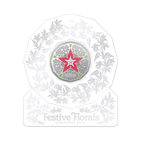 Australia 2023 Christmas Decoration 50 Cent CuNi Coloured Uncirculated Coin