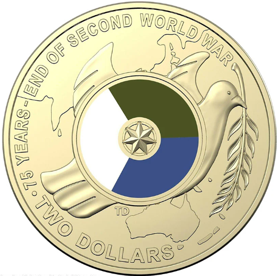 Australia 2020 $2 End of WWII Armistice Coloured Uncirculated Sealed Royal Australian Mint Bag of 5 Coins