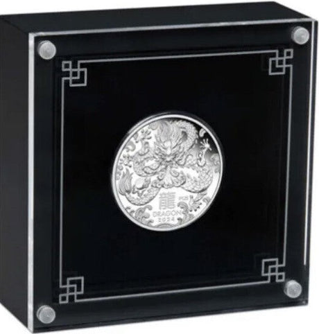 Australian Lunar Series III  2024 $1 Year of the Dragon 1/2oz .9999 Silver Proof Coin Perth Mint