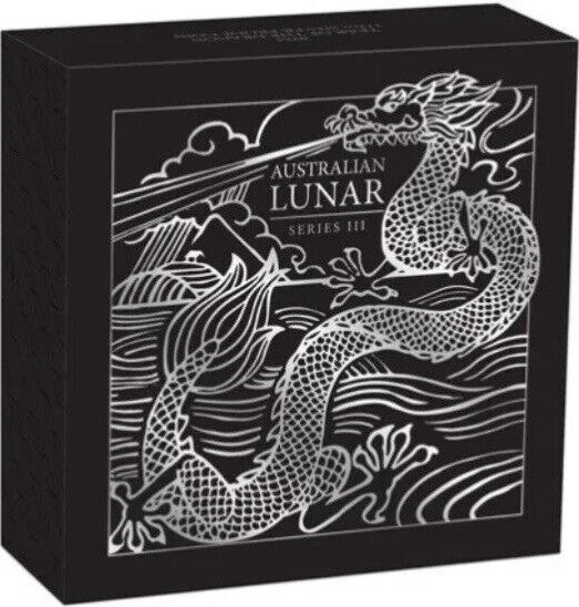 Australian Lunar Series III  2024 $1 Year of the Dragon 1/2oz .9999 Silver Proof Coin Perth Mint