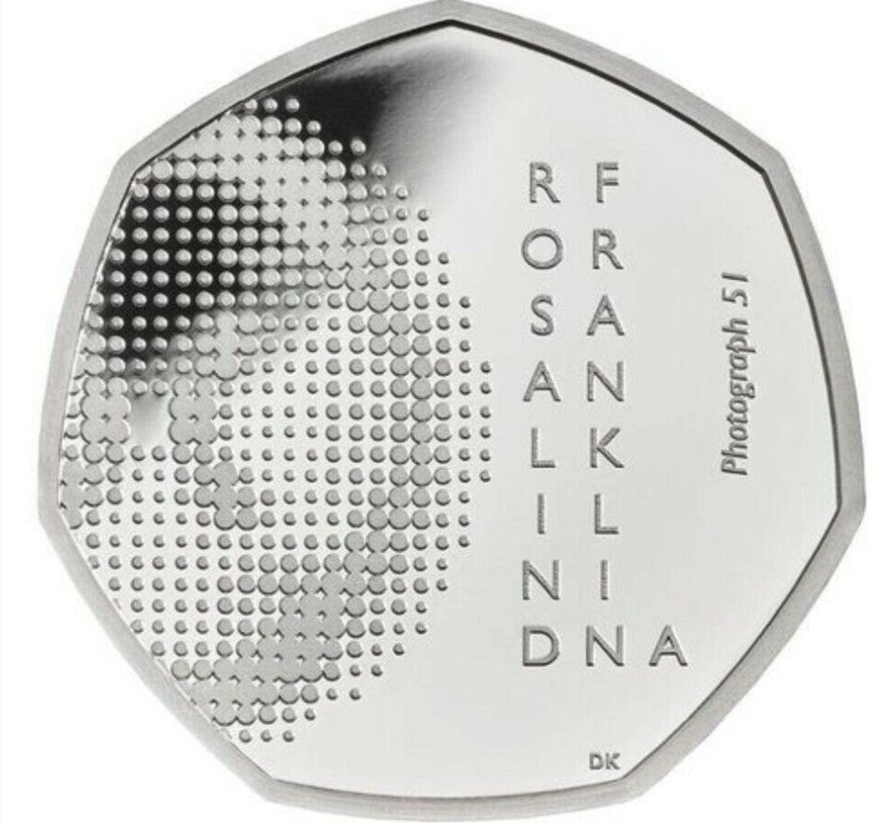 United Kingdom 2020 50p Innovation in Science Series- Rosalinfd Franklin - DNA The Double Helix Silver Proof