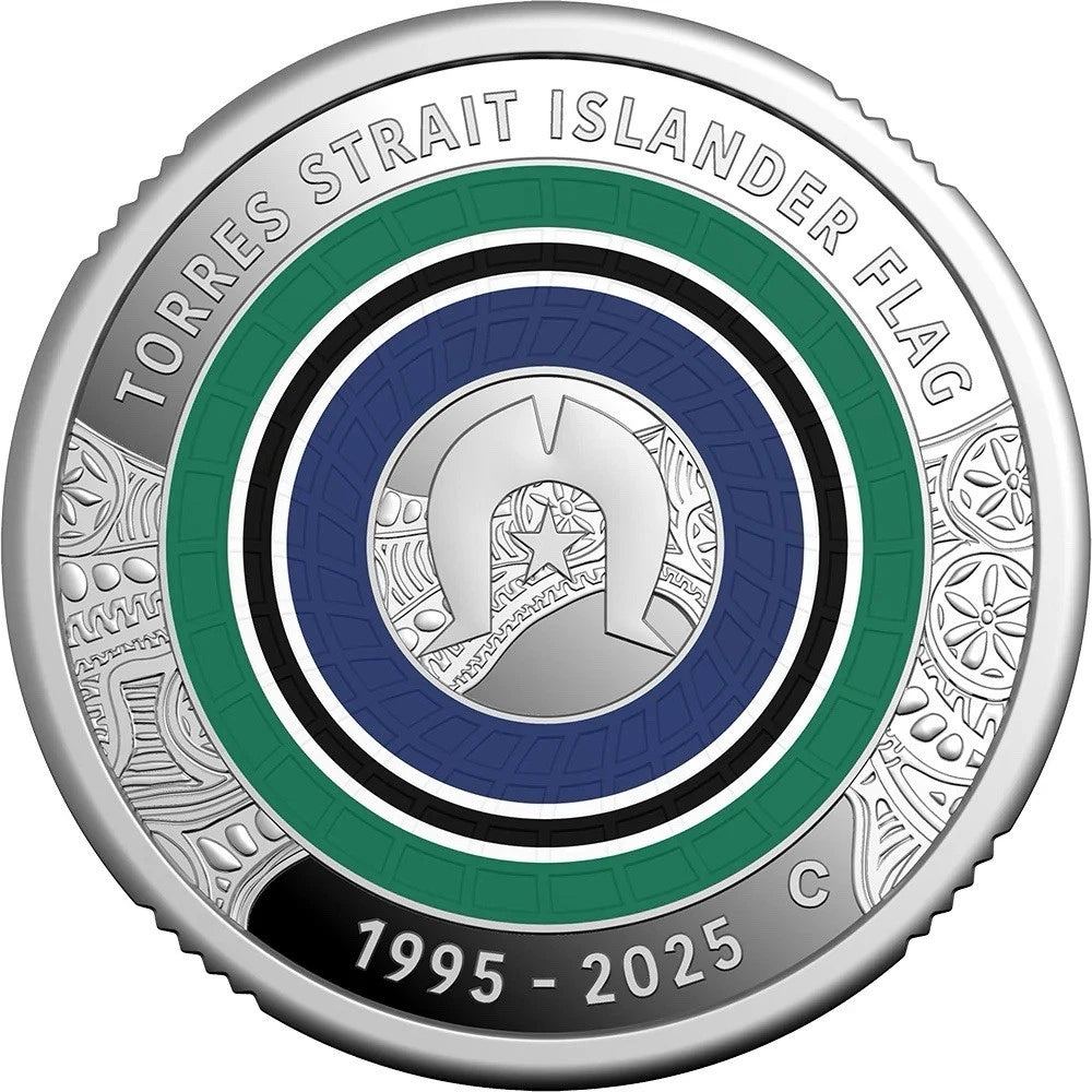 Australia 2025 $2 Torres Strait Islander Flag  30th Anniversary  C Mintmark .999 Silver Proof