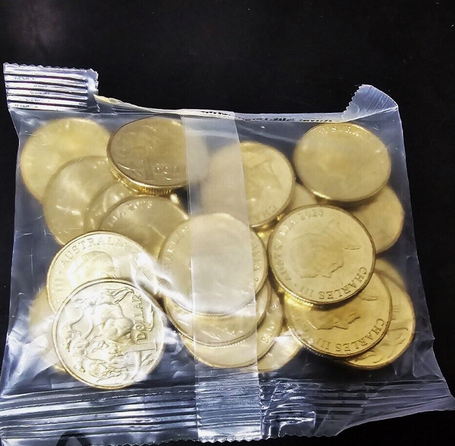 Australia 2023 $1 King Charles III Uncirculated Sealed Royal Australian Mint Bag of 20 Coins