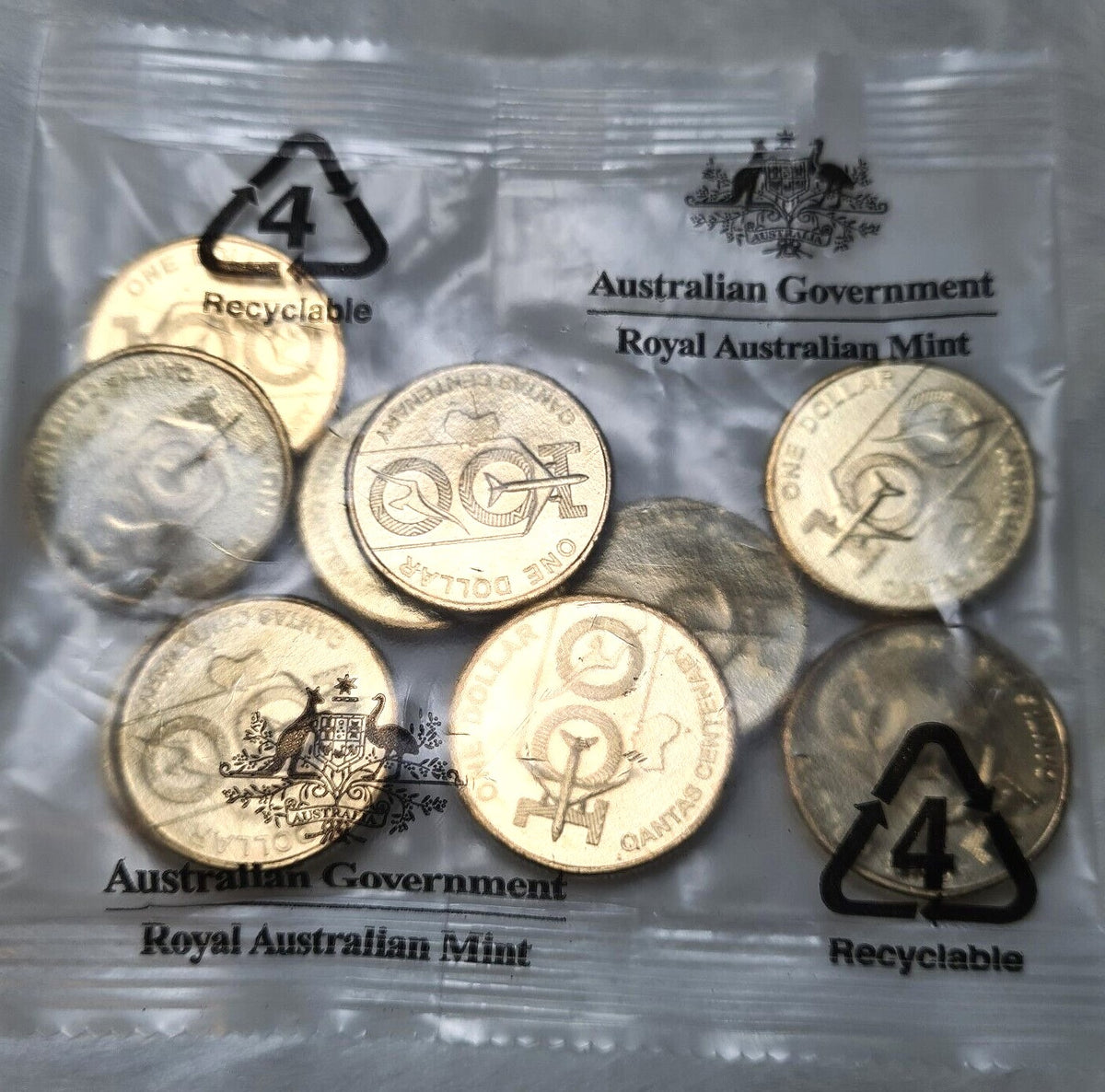 Australia 2020 $1 QANTAS Uncirculated Sealed Royal Australian Mint Bag of 10 Coins