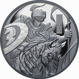 Niue 2024 $1 Chess Knight Armored Horse 1 Oz Pure Silver Black Proof OGP MINTAGE 999
