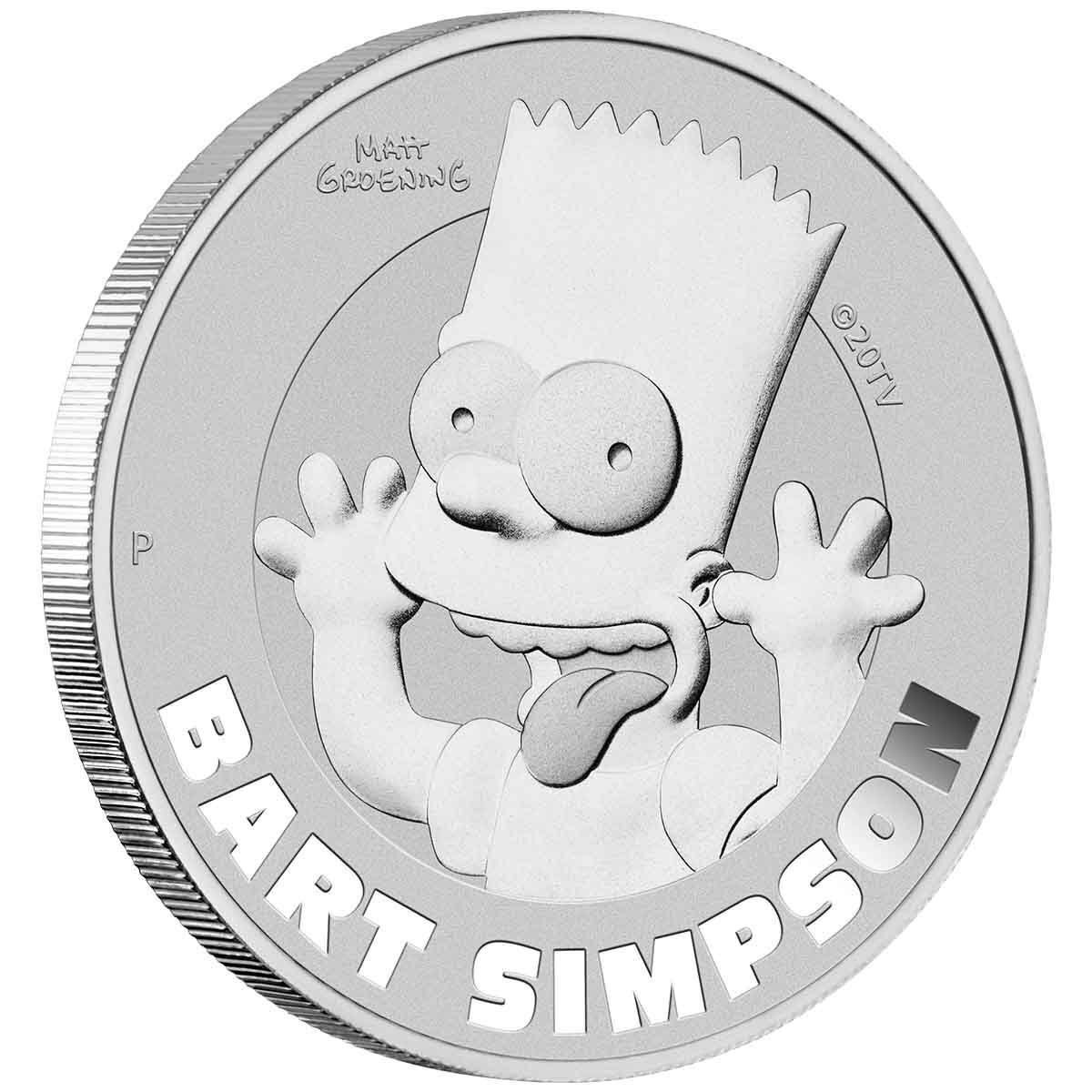 Tuvalu 2022 $1 2022 Bart Simpson .9999 1oz Silver Brilliant Uncirculated