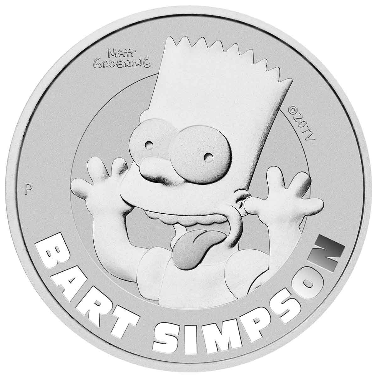 Tuvalu 2022 $1 2022 Bart Simpson .9999 1oz Silver Brilliant Uncirculated