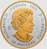 Canada 2023 $50 Heavenly Dragon 5 oz PURE 99.99% silver with selective gold plating Obverse