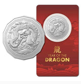 Australia 2024 50 Cent LUNAR YEAR OF THE DRAGON Tetradecagon Uncirculated Coin in Card