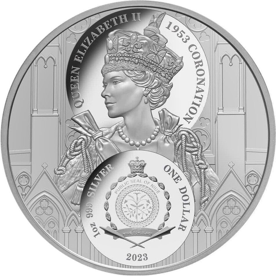 Niue 2023 $1 King Charles III Coronation 1oz .999 Silver Proof Coin