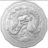 Australia 2024 50 Cent LUNAR YEAR OF THE DRAGON Tetradecagon Uncirculated Coin in Card