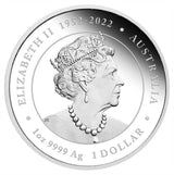 Australian Lunar Series III 2024 $1 Year of the Dragon 1oz Coloured .9999 Silver Proof Coin Obverse