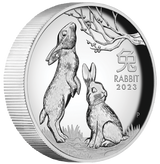 Australia 2023 $1 Year of the Rabbit 1oz Silver Proof High Relief Coin - Lunar Series III Perth Mint