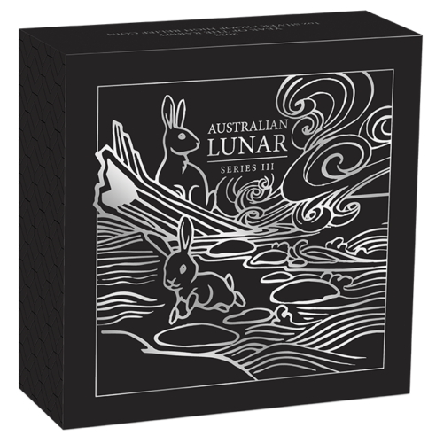 Australia 2023 $1 Year of the Rabbit 1oz Silver Proof High Relief Coin - Lunar Series III Perth Mint