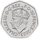 United Kingdom 2023 50p  King Charles III Coronation Brilliant Uncirculated Coin