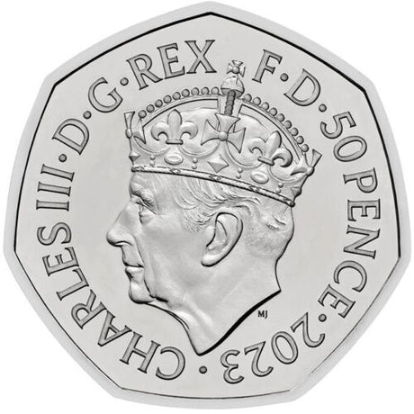 United Kingdom 2023 50p  King Charles III Coronation Brilliant Uncirculated Coin