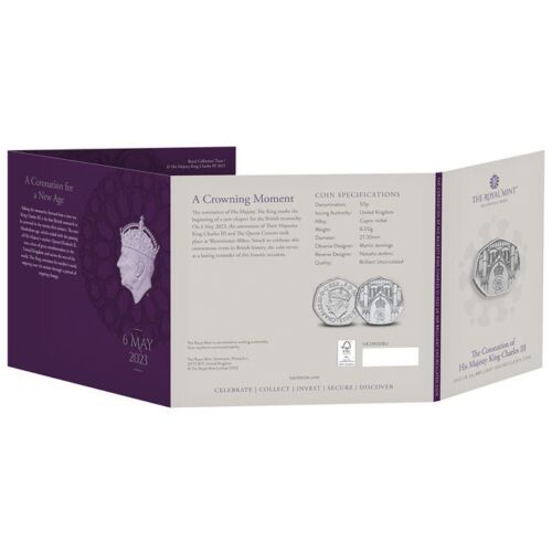 United Kingdom 2023 50p  King Charles III Coronation Brilliant Uncirculated Coin