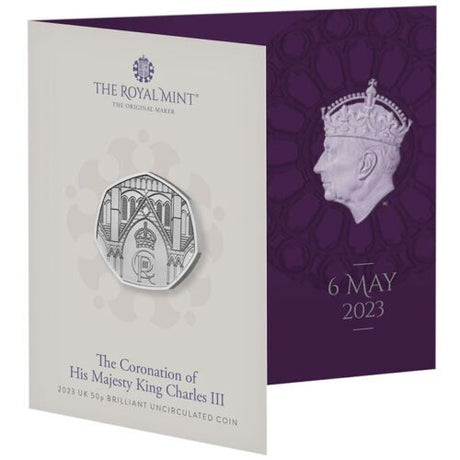 United Kingdom 2023 50p  King Charles III Coronation Brilliant Uncirculated Coin