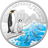 Australia 2023 $5 Australia Antarctic Territory Emperor Penguin Coloured 1oz Silver Proof Coin