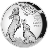 Australia 2023 $1 Year of the Rabbit 1oz Silver Proof High Relief Coin - Lunar Series III Perth Mint