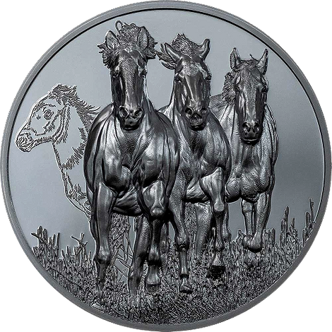 Mongolia 2022 1000 Togrog STALLION Growing Up 2 Oz Silver Coin