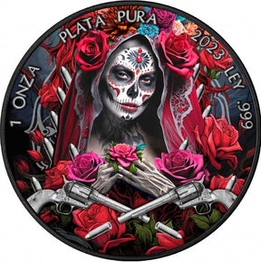 Mexico 2023 1 Onza Libertad SANTA MUERTE 1 Oz .9999 Coloured Silver coin Reverse